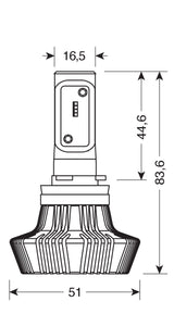 10-30V Halo Led - (H9) - 25W - PGJ19-5 - 1 pz - D/Blister