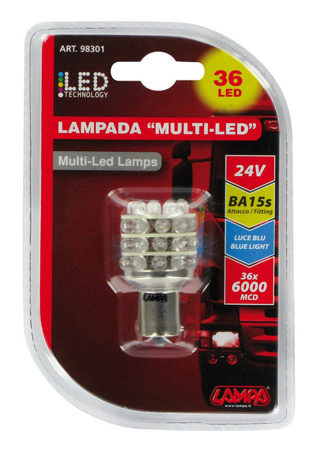 24V Lampada Multi-Led 36 Led - (P21W) - BA15s - 1 pz - D/Blister - Blu