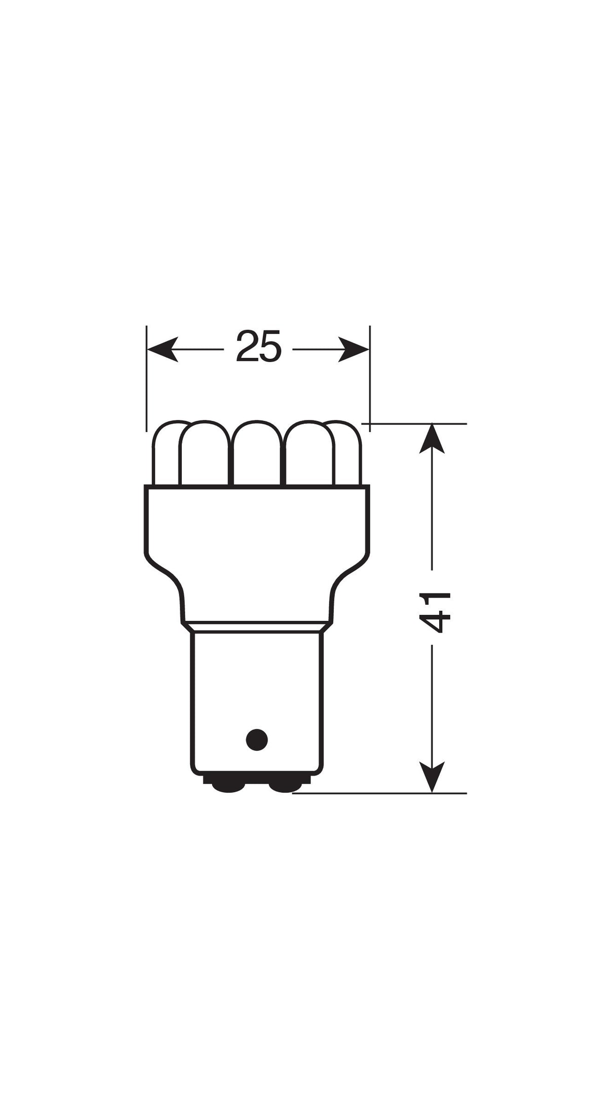 24V Lampada Multi-Led 12 Led - (P21/5W) - BAY15d - 1 pz - D/Blister - Bianco