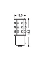 24/28V Hyper-Led 39 - 39 SMD x 1 chips - (P21W) - BA15s - 1 pz - D/Blister - Bianco - Doppia polarità