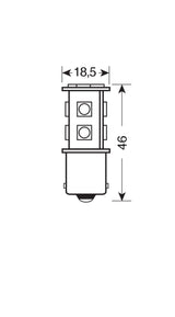 24/28V Hyper-Led 33 - 11 SMD x 3 chips - (P21W) - BA15s - 1 pz - D/Blister - Bianco - Doppia polarità