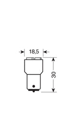 24/28V Hyper-Led 12 - 4 SMD x 3 chips - (P21W) - BA15s - 1 pz - D/Blister - Arancio - Doppia polarità