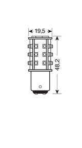 24/28V Hyper-Led 39 - 39 SMD x 1 chips - (P21/5W) - BAY15d - 1 pz - D/Blister - Bianco - Doppia polarità
