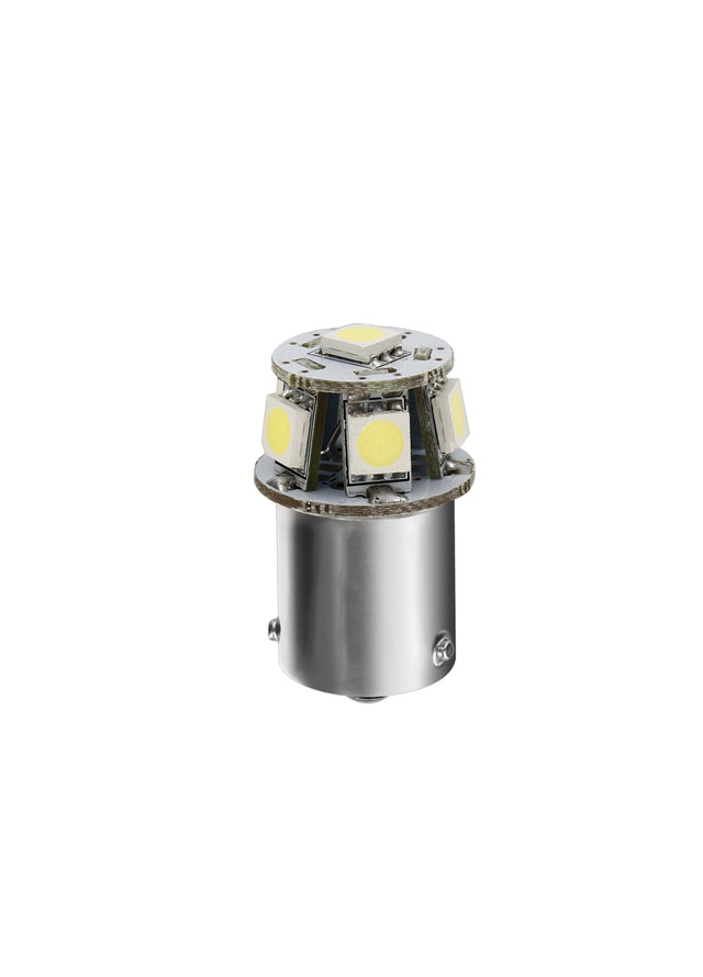 24/28V Hyper-Led 18 - 6 SMD x 3 chips - (R5W) - BA15s - 1 pz - D/Blister - Bianco - Doppia polarità