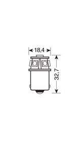 24/28V Hyper-Led 18 - 6 SMD x 3 chips - (R5W) - BA15s - 1 pz - D/Blister - Bianco - Doppia polarità