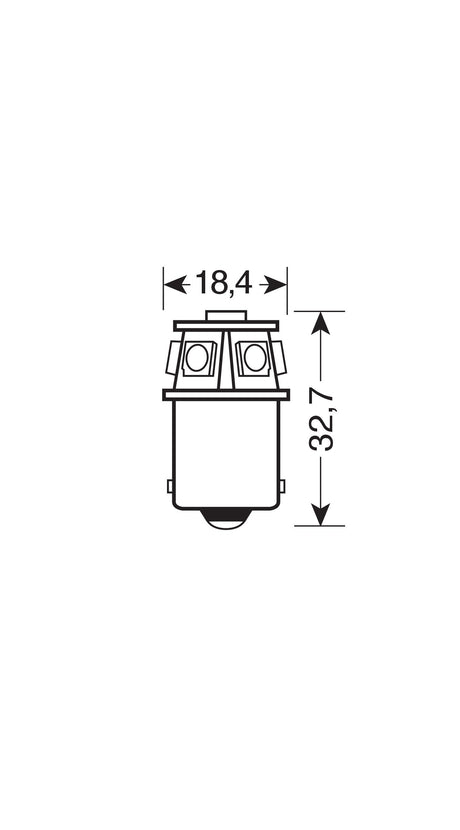 24/28V Hyper-Led 18 - 6 SMD x 3 chips - (R5W) - BA15s - 1 pz - D/Blister - Bianco - Doppia polarità