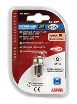 24/28V Hyper-Led 18 - 6 SMD x 3 chips - (R5W) - BA15s - 1 pz - D/Blister - Bianco - Doppia polarità