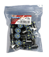 24/28V Hyper-Led 18 - 6 SMD x 3 chips - (R5W) - BA15s - 20 pz - Busta - Bianco - Doppia polarità