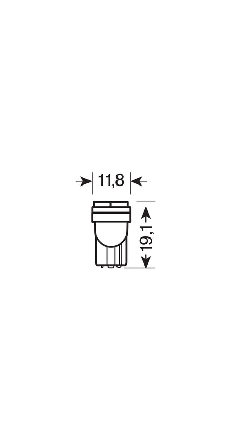 24/28V Hyper-Led 6 - 2 SMD x 3 chips - (T10) - W2,1x9,5d - 2 pz - D/Blister - Bianco - Doppia polarità