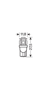 24/28V Hyper-Led 15 - 5 SMD x 3 chips - (T10) - W2,1x9,5d - 20 pz - Busta - Bianco - Doppia polarità