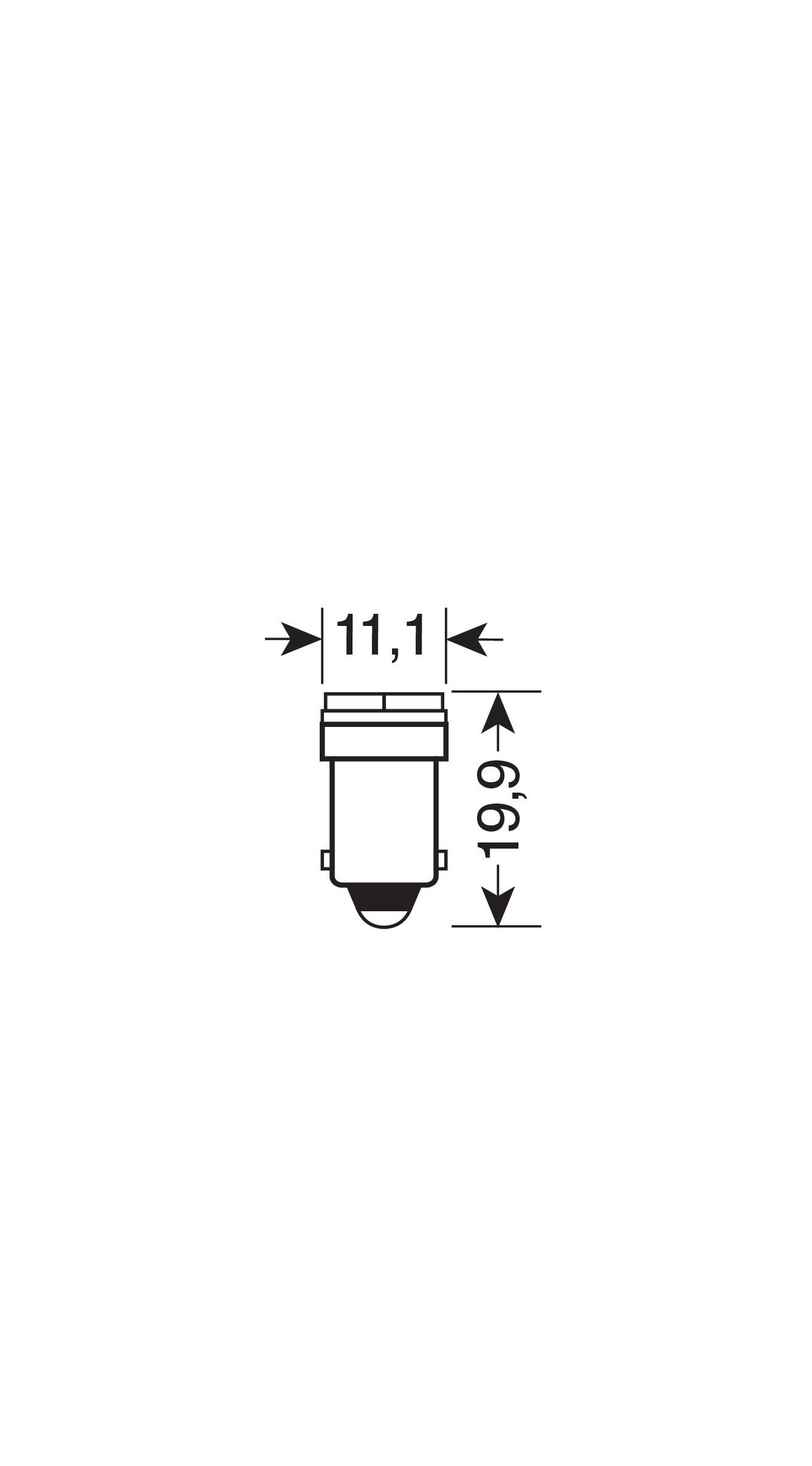 24/28V Hyper-Led 6 - 2 SMD x 3 chips - (T4W) - BA9s - 2 pz - D/Blister - Bianco - Doppia polarità