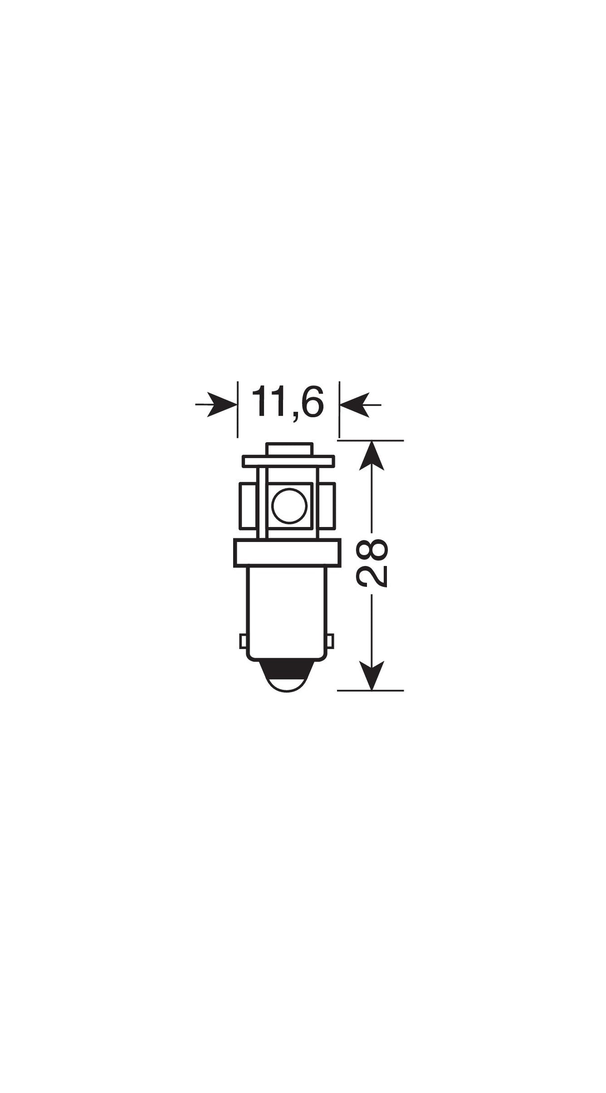 24/28V Hyper-Led 15 - 5 SMD x 3 chips - (T4W) - BA9s - 2 pz - D/Blister - Bianco - Doppia polarità