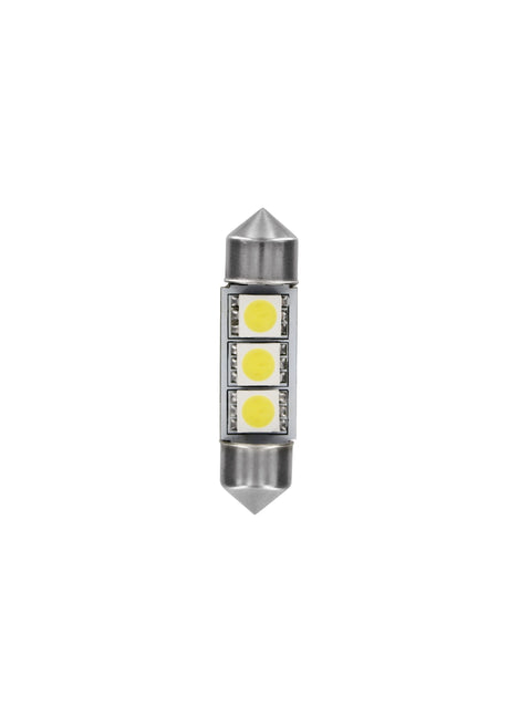 24/28V Hyper-Led 9 - 3 SMD x 3 chips - (C5W) - 10x36 mm - SV8,5-8 - 2 pz - D/Blister - Bianco - Doppia polarità