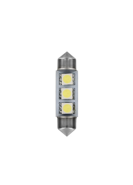 24/28V Hyper-Led 9 - 3 SMD x 3 chips - 10x39 mm - SV8,5-8 - 20 pz - Busta - Bianco - Doppia polarità