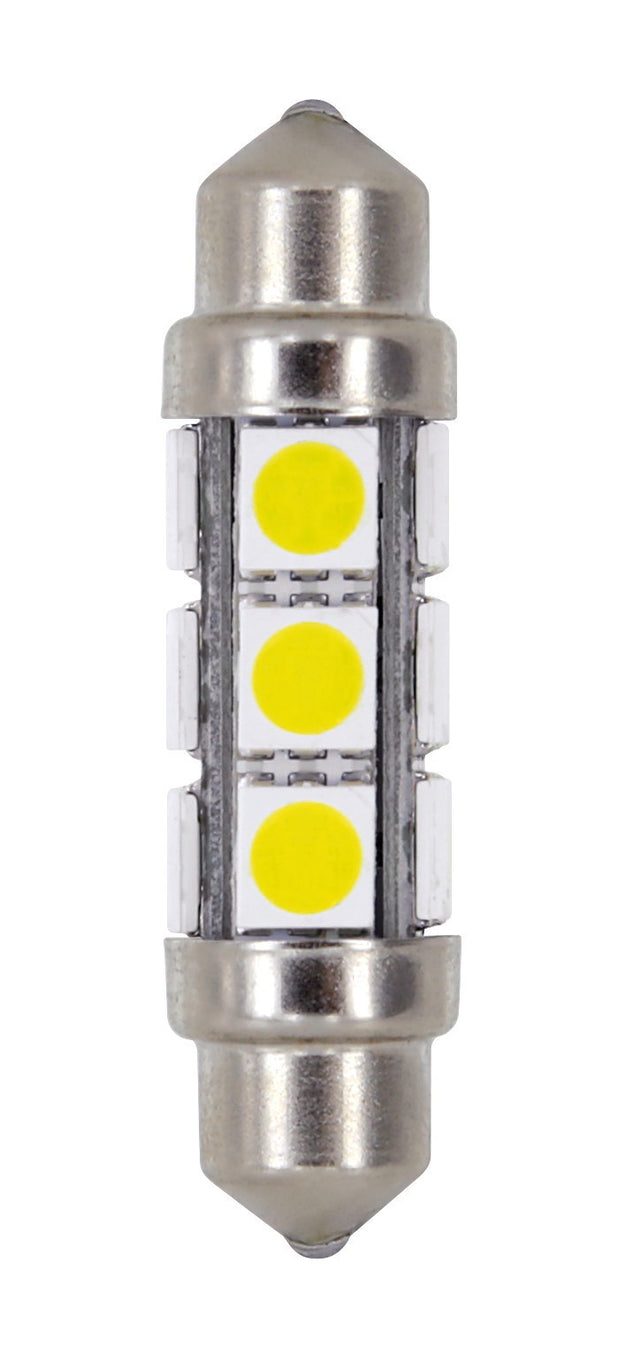 24/30V Hyper-Led 36 - 12 SMD x 3 chips - 11x41 mm - SV8,5-8 - 20 pz - Busta - Bianco - Doppia polarità