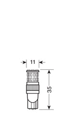 24-30V Mega-Led 36 - 36 SMD x 1 chip - (T10) - W2,1x9,5d - 2 pz - D/Blister - Bianco - Doppia polarità