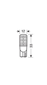 10-30V Mega-Led 24 - 24 SMD x 1 chip - (T10) - W2,1x9,5d - 2 pz - D/Blister - Bianco