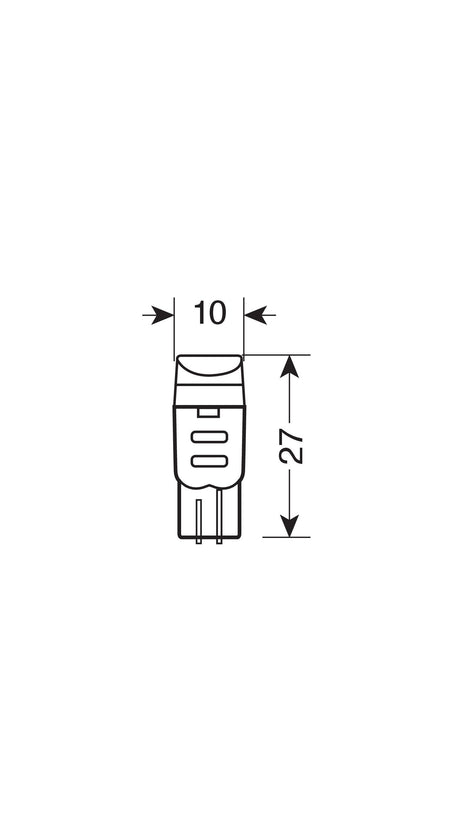 24-28V Mega-Led 3 - 3 SMD x 1 chip - (T10) - W2,1x9,5d - 2 pz - D/Blister - Bianco - Doppia polarità