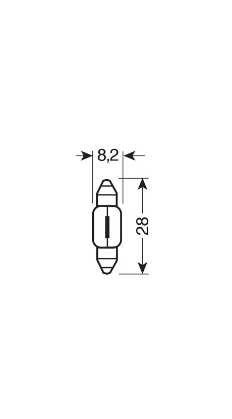 24V Original Line - 8,2x28 mm - 3W - SV7-8 - 1 pz - Sfuso