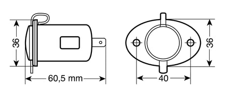 Kit presa corrente, montaggio ad incasso, 12/24V