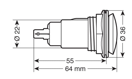 Presa corrente standard, montaggio ad incasso, 12/24V