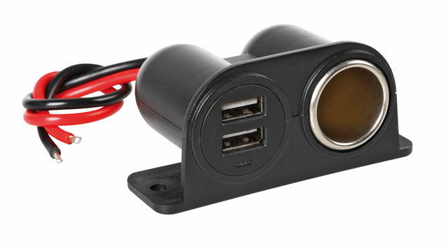 Extra-Power, presa corrente con doppia USB, 12/24V