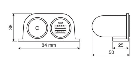 Extra-Power, presa corrente con doppia USB, 12/24V