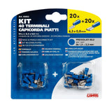 Kit 40 terminali-capicorda piatti - Blu