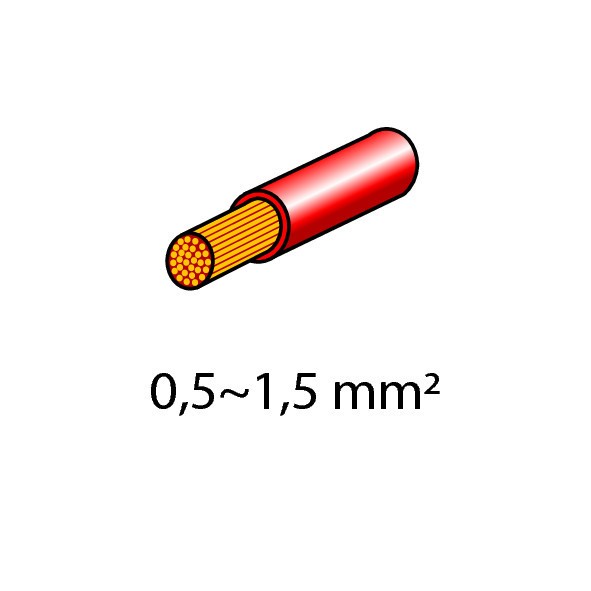 Kit 40 terminali-capicorda rotondi - Rosso