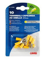 10 terminali - capicorda ad anello - Giallo