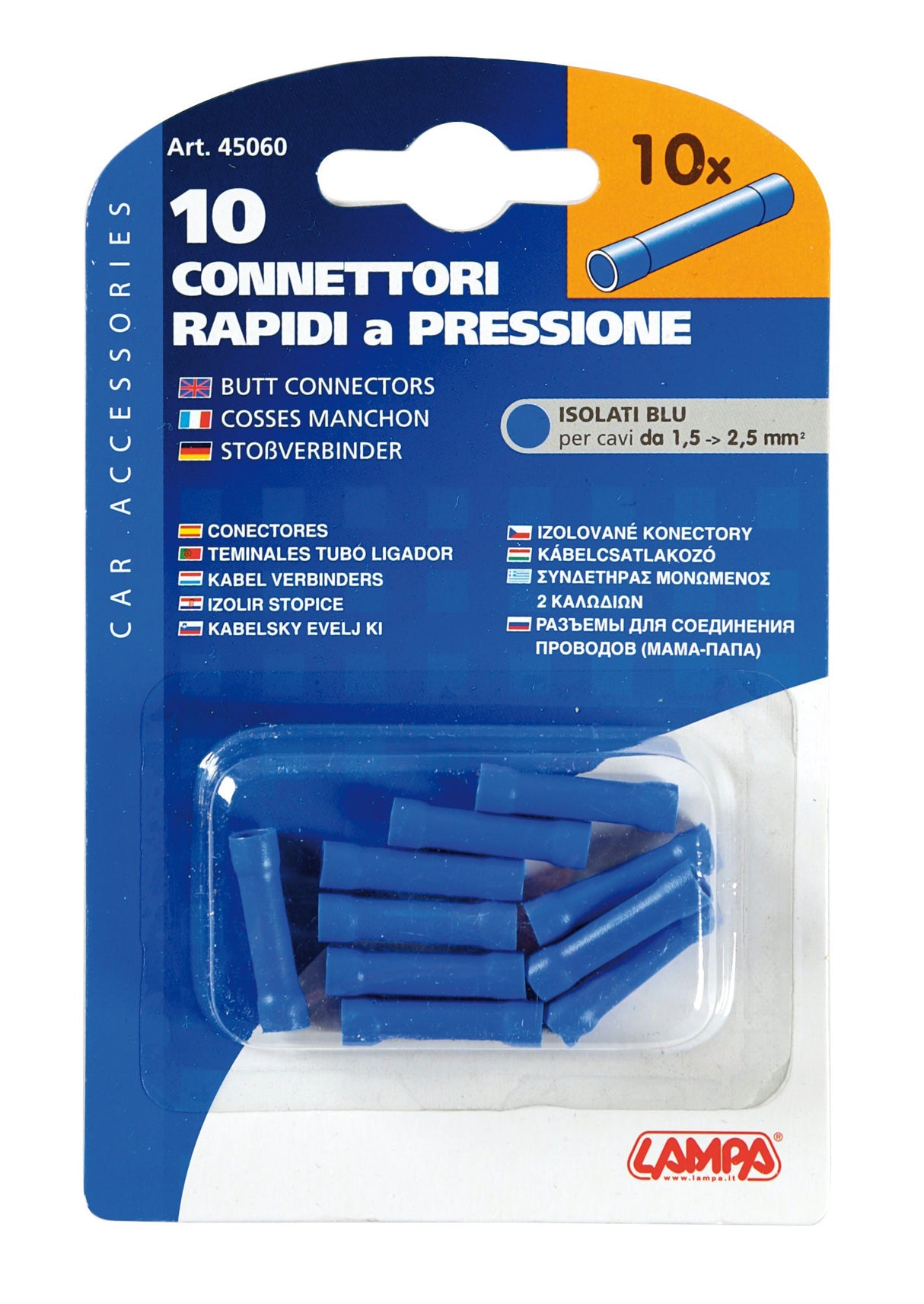 10 connettori rapidi a pressione - Blu