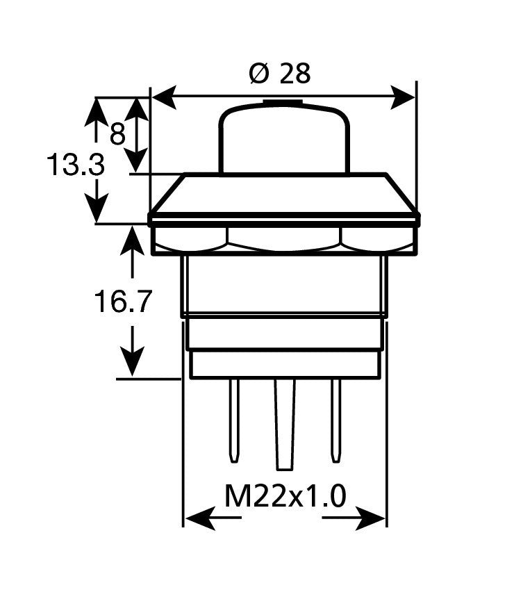 Interruttore a pressione - 12/24V - 10A