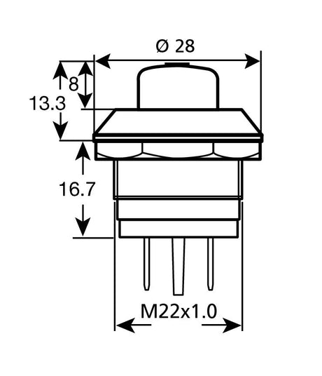 Interruttore a pressione - 12/24V - 10A