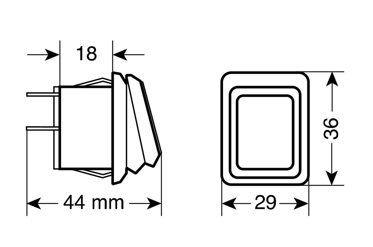 Interruttore impermeabile con led - 12/24V - Blu