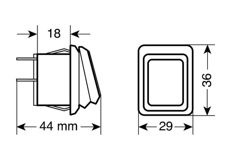 Interruttore impermeabile con led - 12/24V - Blu