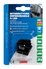 Interruttore impermeabile con led - 12/24V - Verde