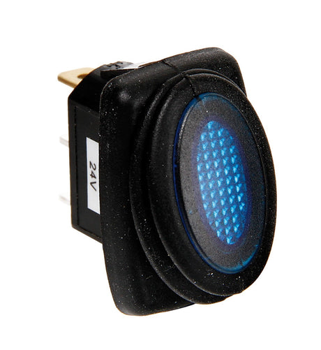 Micro interruttore impermeabile con led - 12/24V - Blu