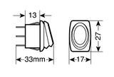 Micro interruttore impermeabile con led - 12/24V - Blu