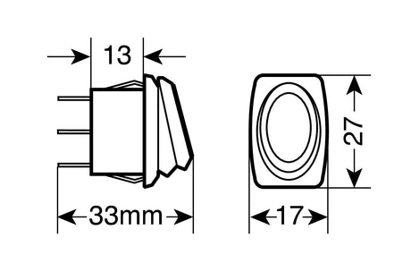 Micro interruttore impermeabile con led - 12/24V - Blu