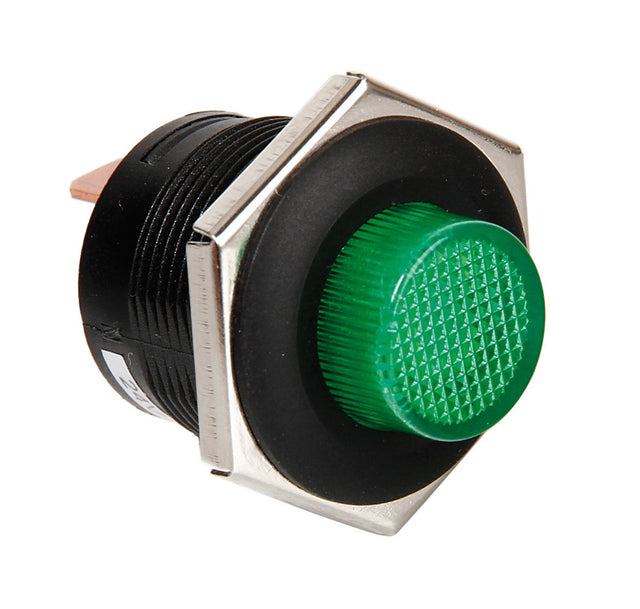 Interruttore a pulsante con led - 12/24V - Verde