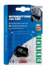 Interruttore con led - 12/24V - Blu