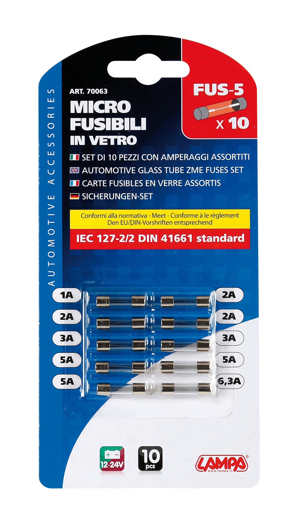 Set 10 micro-fusibili, 12/32V