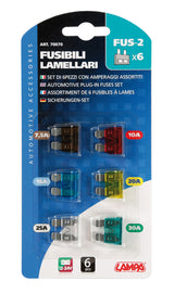 Set 6 fusibili lamellari assortiti, 12/32V