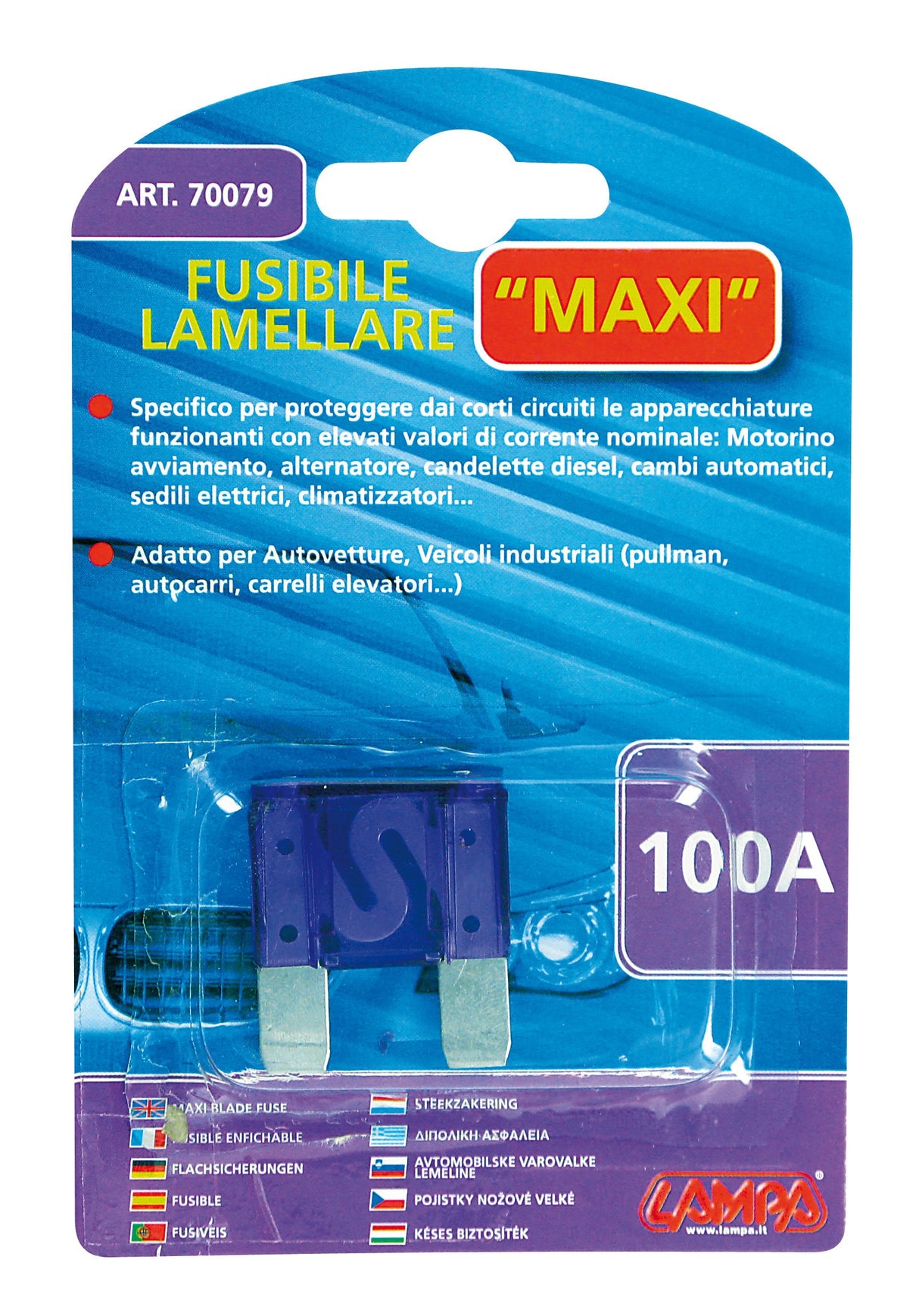 Fusibile lamellare Maxi, 12/32V - 100A