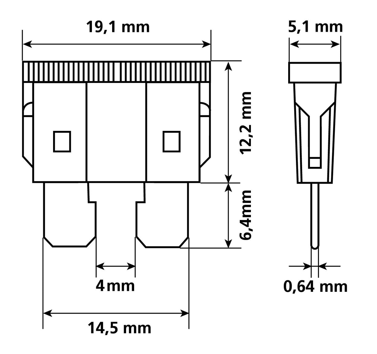 Set 10 fusibili lamellari assortiti, 12/32V