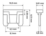 Set 10 fusibili lamellari micro-low profile, 12/32V