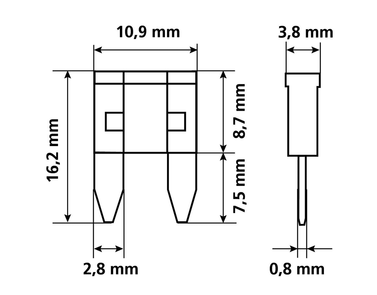 Set 10 micro-fusibili lamellari assortiti, 12/32V