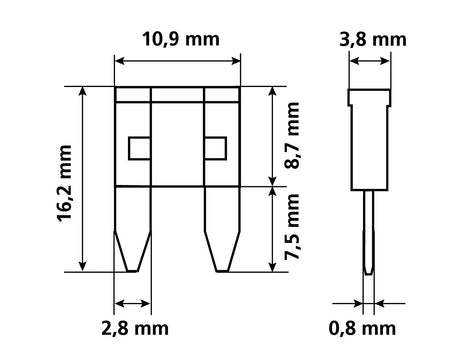 Set 10 micro-fusibili lamellari assortiti, 12/32V