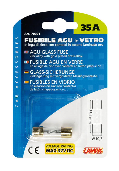 Fusibile AGU in vetro, 12/32V - 35A