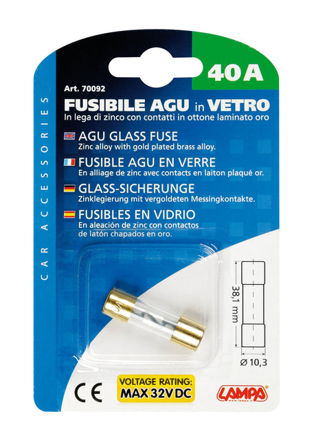 Fusibile AGU in vetro, 12/32V - 40A